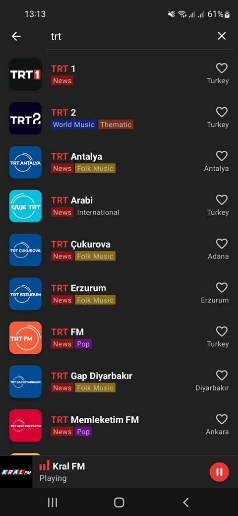 Station search in the app